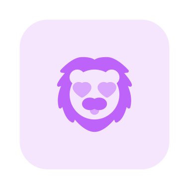 Mutlu, romantik, sırıtan bir aslan.