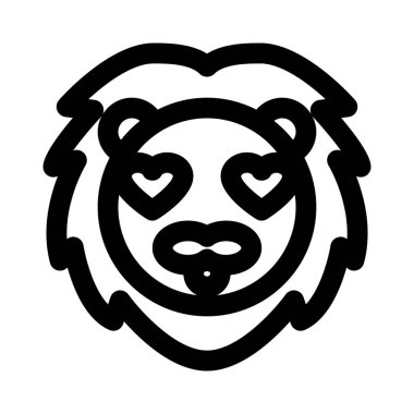 Mutlu, romantik, sırıtan bir aslan.