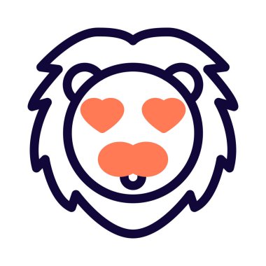 Mutlu, romantik, sırıtan bir aslan.