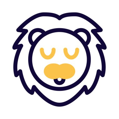 İzole edilmiş bir yerde dalgın aslan ifadesi