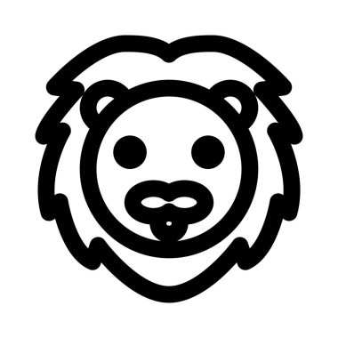 Uzun saçlı, gülümseyen aslan yüzlü.