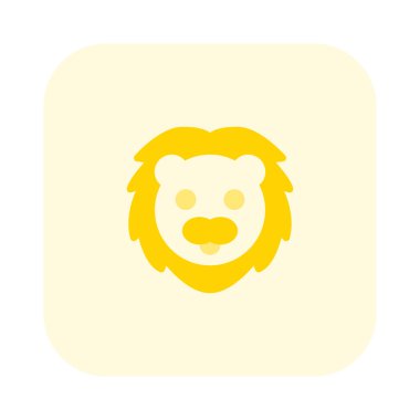 Uzun saçlı, gülümseyen aslan yüzlü.