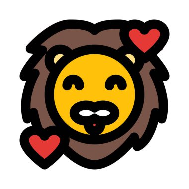 Gülen aslan ve kalp yüz ifadeleri etrafında dönüyor.