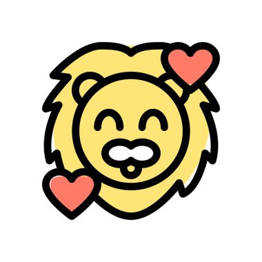 Gülen aslan ve kalp yüz ifadeleri etrafında dönüyor.
