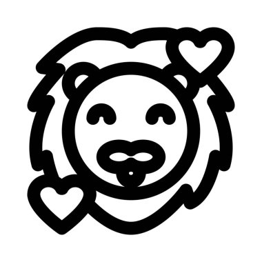 Gülen aslan ve kalp yüz ifadeleri etrafında dönüyor.