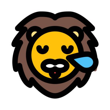 Aslan burundan ter damlatarak horluyor