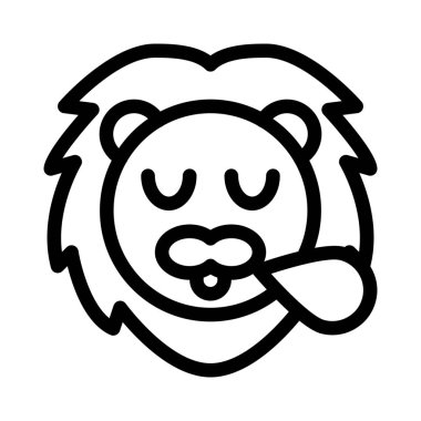 Aslan burundan ter damlatarak horluyor