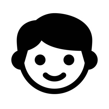Küçük çocuk gülümseme emojisi ile resim sunumuyla karşı karşıya.