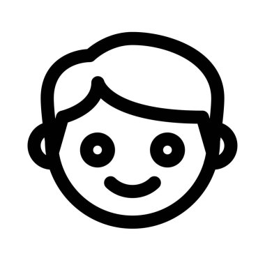 Küçük çocuk gülümseme emojisi ile resim sunumuyla karşı karşıya.