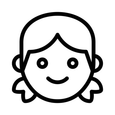 Küçük kız gülümseme emojisi ile resim sunumuyla karşı karşıya.