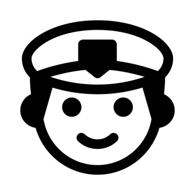 Görev üniforması giymiş bir erkek polis.