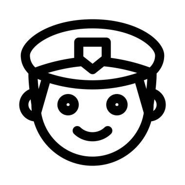 Görev üniforması giymiş bir erkek polis.