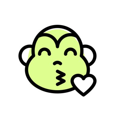 büyük gözlü maymun emoji üfleme öpücük kalp ile