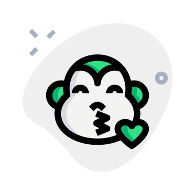 büyük gözlü maymun emoji üfleme öpücük kalp ile