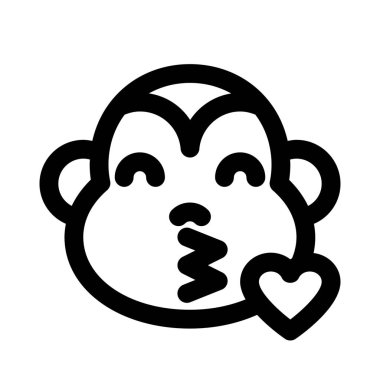 büyük gözlü maymun emoji üfleme öpücük kalp ile