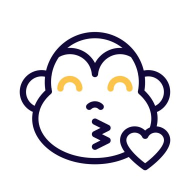 büyük gözlü maymun emoji üfleme öpücük kalp ile