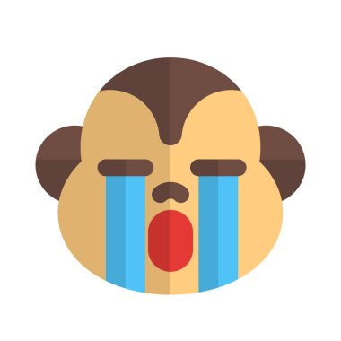 Gözyaşları sel gibi akarken ağlayan maymun temsilcisi