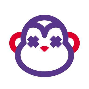 Nötr sahnede ağzı kapalı maymun.