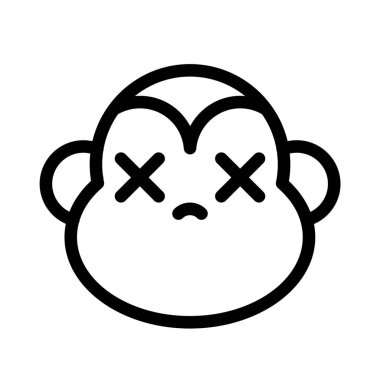 Nötr sahnede ağzı kapalı maymun.