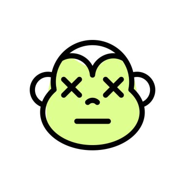 maymun nötr sahnede gözleri kapalı