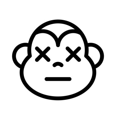 maymun nötr sahnede gözleri kapalı