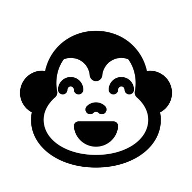 Gülümseyen maymun ağzı açık sırıtan yüz ifadesi.