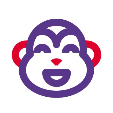 Gülümseyen maymun ağzı açık sırıtan yüz ifadesi.