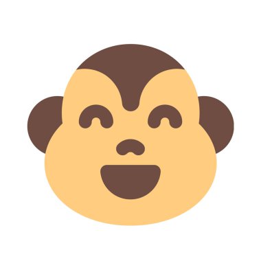 Gülümseyen maymun ağzı açık sırıtan yüz ifadesi.