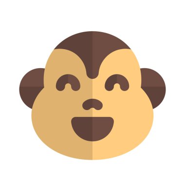 Gülümseyen maymun ağzı açık sırıtan yüz ifadesi.