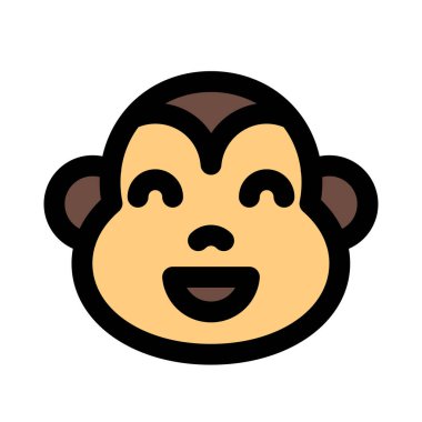 Gülümseyen maymun ağzı açık sırıtan yüz ifadesi.