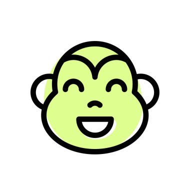 Gülümseyen maymun ağzı açık sırıtan yüz ifadesi.