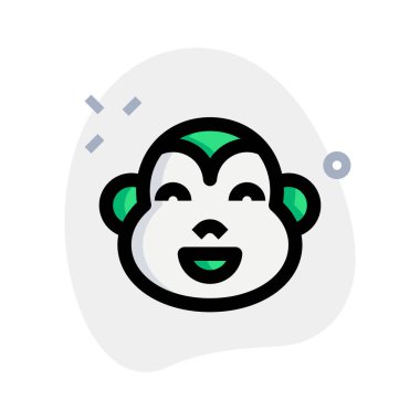 Gülümseyen maymun ağzı açık sırıtan yüz ifadesi.