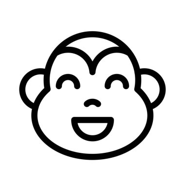 Gülümseyen maymun ağzı açık sırıtan yüz ifadesi.