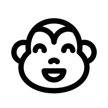 Gülümseyen maymun ağzı açık sırıtan yüz ifadesi.