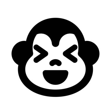 maymun aynı anda sırıtıyor ve şaşı bakıyor.