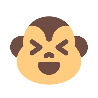 maymun aynı anda sırıtıyor ve şaşı bakıyor.