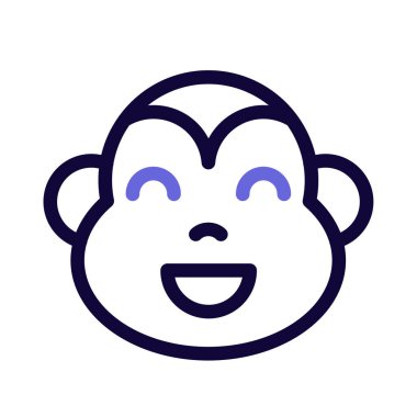 Gülümseyen maymun ağzı açık sırıtan yüz ifadesi.