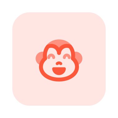 Gülümseyen maymun ağzı açık sırıtan yüz ifadesi.