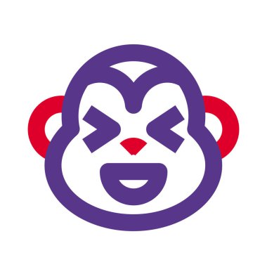 maymun aynı anda sırıtıyor ve şaşı bakıyor.