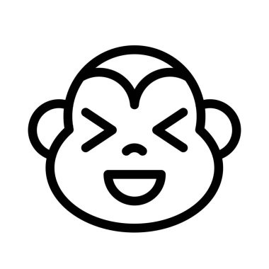 maymun aynı anda sırıtıyor ve şaşı bakıyor.