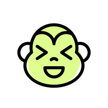 maymun aynı anda sırıtıyor ve şaşı bakıyor.