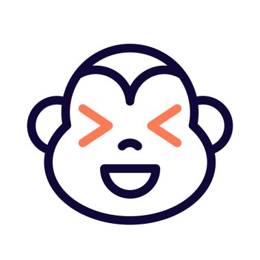 maymun aynı anda sırıtıyor ve şaşı bakıyor.