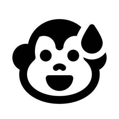 soğuk terle sırıtan maymun yüz ifadesi