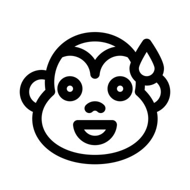 soğuk terle sırıtan maymun yüz ifadesi