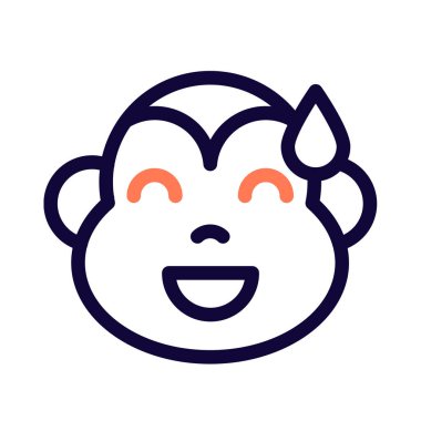 soğuk terle sırıtan maymun yüz ifadesi