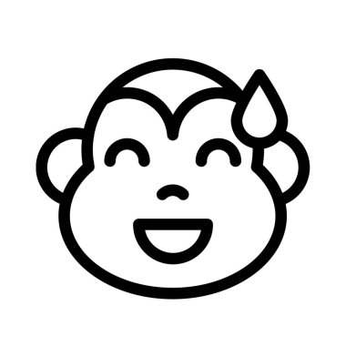 soğuk terle sırıtan maymun yüz ifadesi