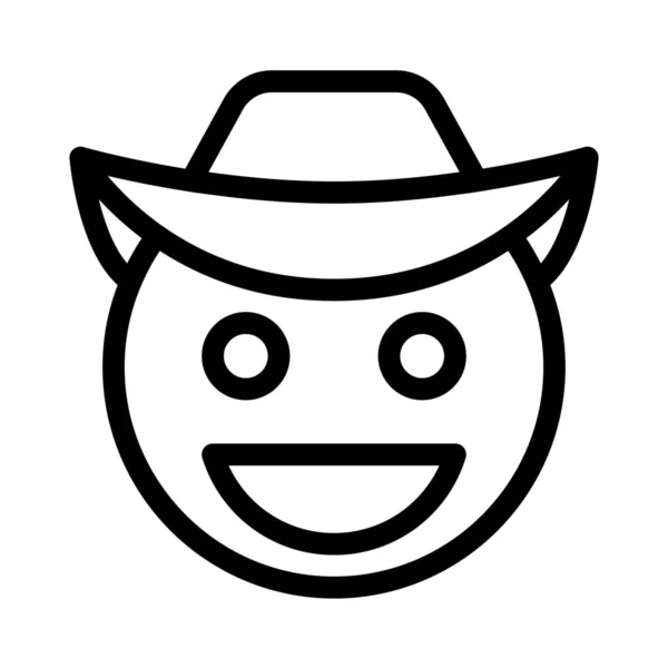Sorridente Cowboy Cappello Sorriso Bocca Aperta — Vettoriale Stock