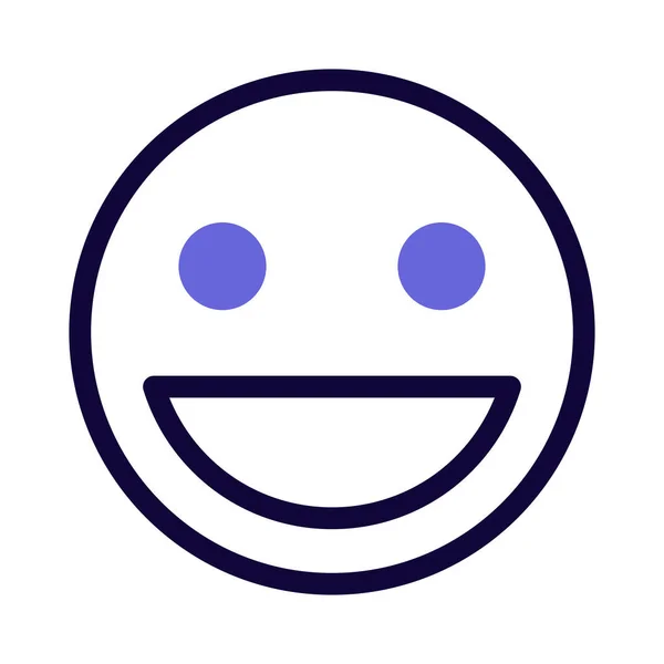 Expresión Facial Sonriente Con Boca Abierta — Vector de stock