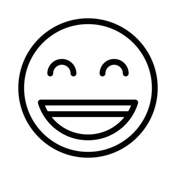 Expresión Facial Sonriente Con Ojos Curva Boca Abierta — Vector de stock