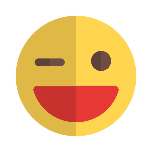 Vigyorgás Kacsintással Képi Ábrázolás Emoji Arc — Stock Vector